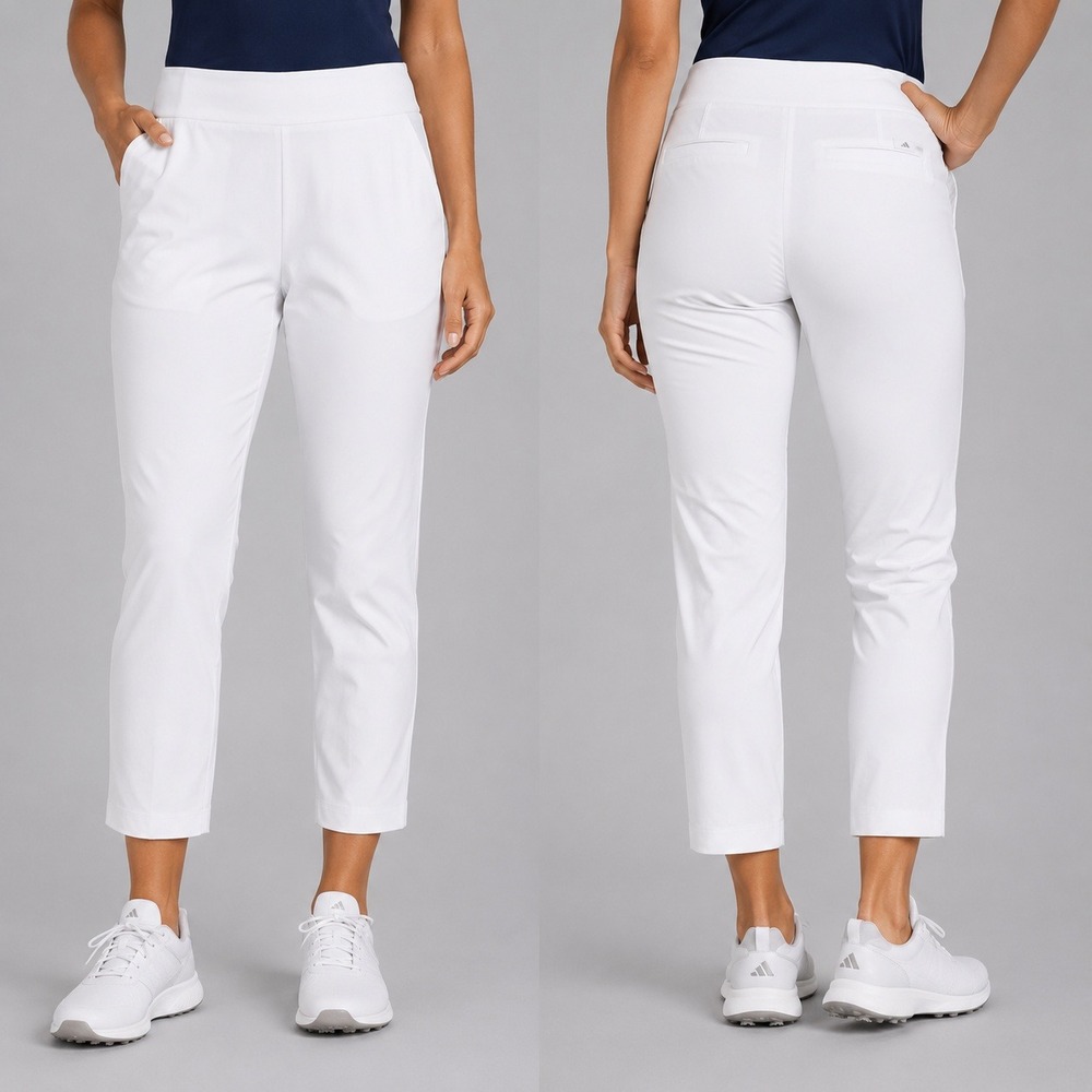Adidas Golf Pants Womens XL White Pull On Ankle Stretch Performance Active Fit